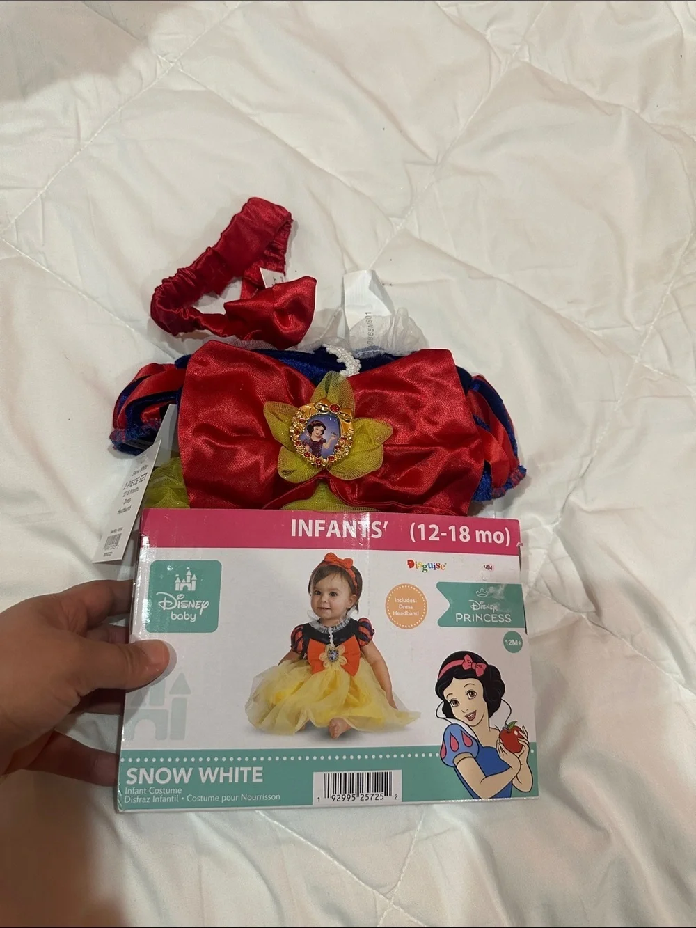 NEW Disney Snow White Infant Dress in Red, Yellow, Blue size (12-18mo)